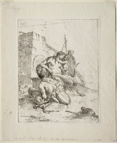 Scherzi di Fantasia: Satyr Family with the Obelisk by Giovanni Battista Tiepolo