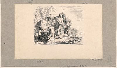 Seated Woman, Young Soldier, and Magus, from the Vari Capricci by Giovanni Battista Tiepolo
