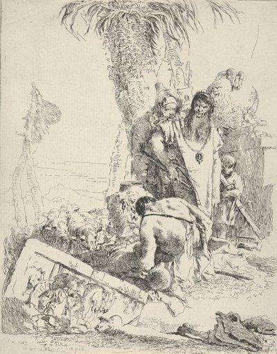 Shepherd with Two Magicians, from the Scherzi, ca. 1743-57 by Giovanni Battista Tiepolo