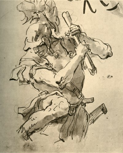 Soldier Raising His Arm to Strike by Giovanni Battista Tiepolo