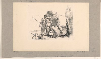 Soldier with Horse and Groom, from the Vari Capricci by Giovanni Battista Tiepolo