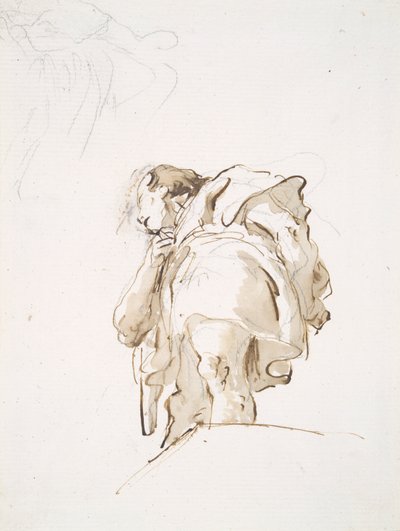 Standing Male Figure Seen Obliquely from Below by Giovanni Battista Tiepolo