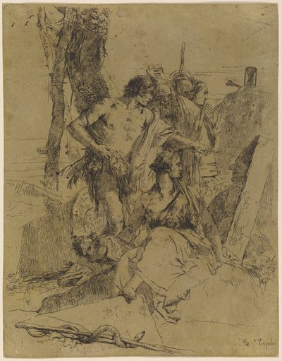 The Discovery of the Tomb of Punchinello by Giovanni Battista Tiepolo