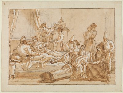 The Infant Punchinello in Bed with His Parents by Giovanni Battista Tiepolo
