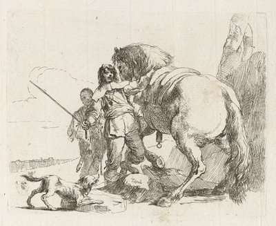 The Rider Standing by His Horse, from Various Capriccios by Giovanni Battista Tiepolo