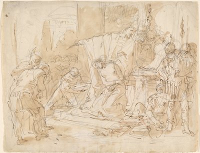 The Sacrifice of Iphigenia / Study of a Male Nude by Giovanni Battista Tiepolo