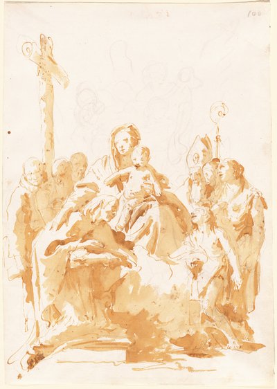The Virgin and Child Adored by Bishops, Monks, and Women by Giovanni Battista Tiepolo