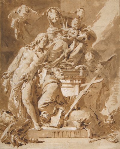The Virgin and Child Enthroned with Saint Sebastian and a Franciscan Saint, 1696-1770 by Giovanni Battista Tiepolo