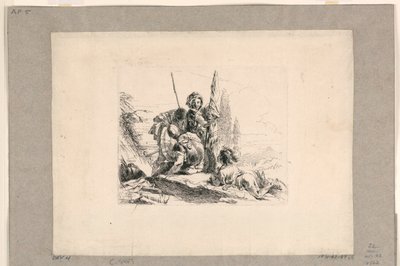 Three Soldiers and a Boy, from the Vari Capricci by Giovanni Battista Tiepolo