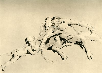 Two Fauns and a Cupid by Giovanni Battista Tiepolo