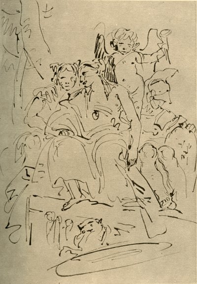 Two Women, Eros and a Soldier by Giovanni Battista Tiepolo