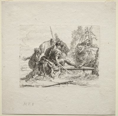 Various Caprices: The Two Soldiers and the Two Women by Giovanni Battista Tiepolo