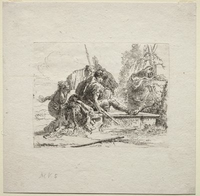 Various Caprices: The Two Soldiers and the Two Women by Giovanni Battista Tiepolo