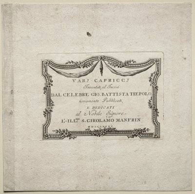 Various Caprices: Title Page by Giovanni Battista Tiepolo