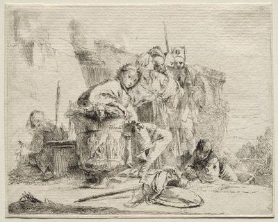 Various Caprices: Young Man Seated, Leaning Against an Urn by Giovanni Battista Tiepolo