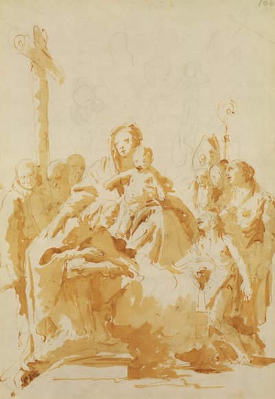 Virgin and Child Adored by Bishops, Monks and Women by Giovanni Battista Tiepolo