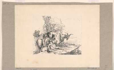 Woman with an Infant Satyr, from the Vari Capricci by Giovanni Battista Tiepolo