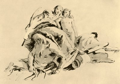 Young Woman with Boy, Rivergod and Satyr by Giovanni Battista Tiepolo