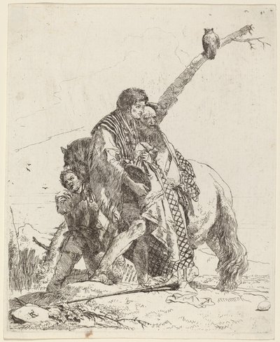 Youth, Sage, and Attendant with Horse by Giovanni Battista Tiepolo