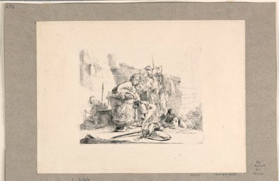 Youth Sitting by an Urn and Other Figures, from the Vari Capricci by Giovanni Battista Tiepolo
