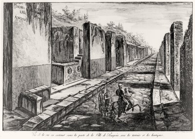 View of the Street of the Gateway of the City of Pompeii, from Antiquites de Pompeia by G.B. Piranesi, engraved by Francesco Piranesi by Giovanni Battista Piranesi