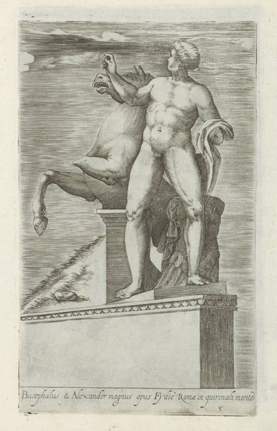 Sculpture of one of the Dioscuri on the Quirinal in Rome by Giovanni Battista de