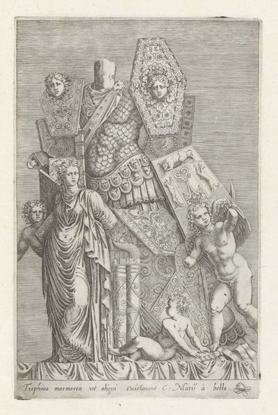 Trophy of Weapons, a Female Figure, and Angels by Giovanni Battista de