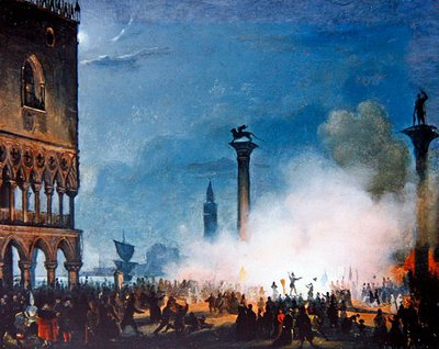 A Venetian Scene by Giovanni Battista della Libera