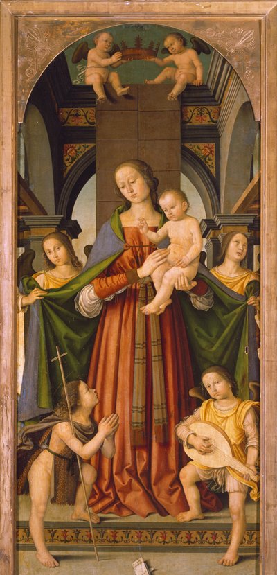 Madonna with Child, central panel of Madonna with Child Triptych with Saints by Giovanni Battista the Elder Bertucci