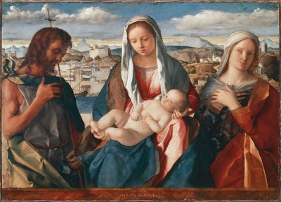 Madonna and Child with St John the Baptist and a Saint by Giovanni Bellini