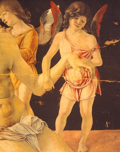 Pieta or Dead Christ Supported by Angels (detail) by Giovanni Bellini