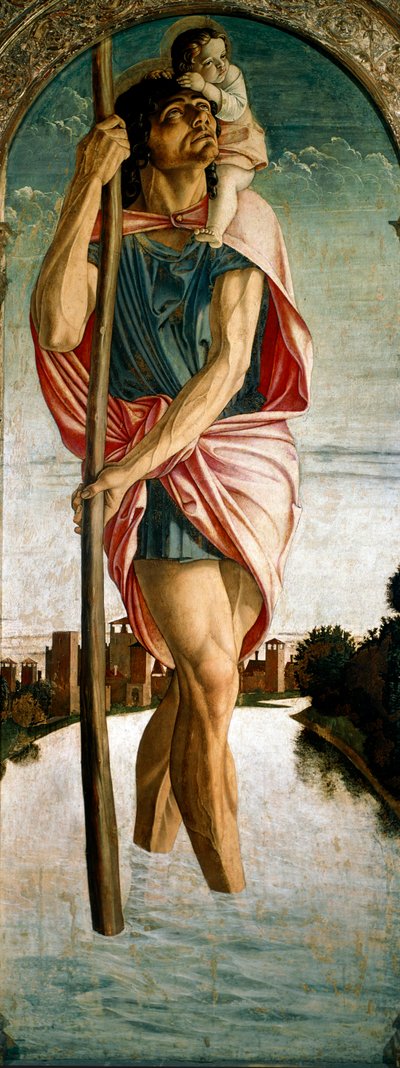 Polyptych of Saint Vincent Ferrier: Saint Christopher (left panel) by Giovanni Bellini