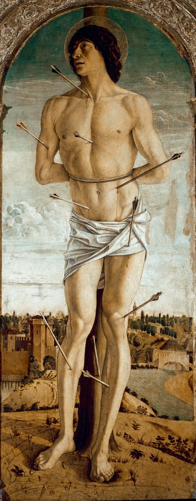 Polyptych of Saint Vincent Ferrier: Saint Sebastian by Giovanni Bellini