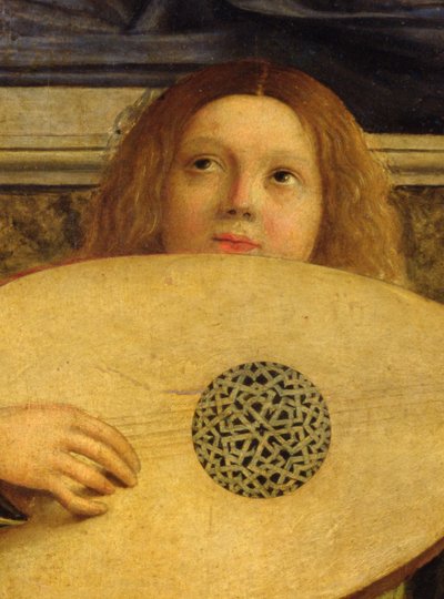 The San Giobbe Altarpiece, detail of angel playing music, c.1487 (detail) by Giovanni Bellini