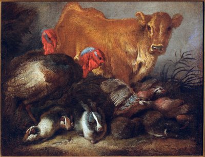Study of Animals: Cow, Turkey, Rabbit by Giovanni Benedetto Castiglione