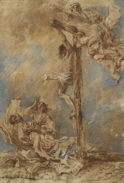 Crucifixion with the Virgin, Saints John and Mary Magdalene and God the Father, c.1651 by Giovanni Benedetto Castiglione