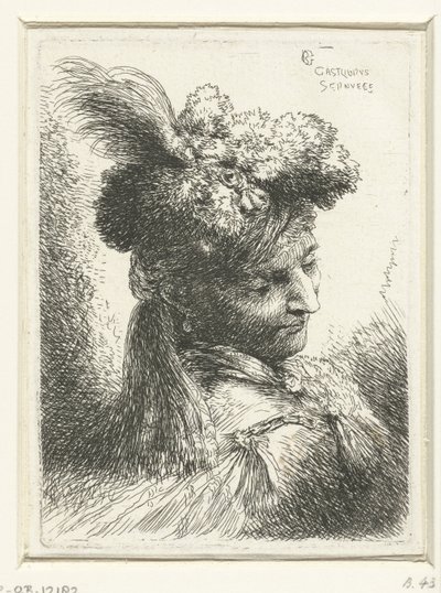 Head of a Young Man with an Earring (series title: Small Study of Heads with Oriental Headdresses) by Giovanni Benedetto Castiglione