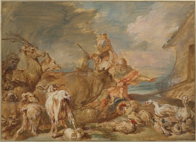 Noah Leading the Animals into the Ark by Giovanni Benedetto Castiglione