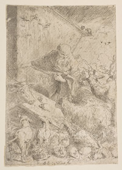 Noah Letting the Animals into the Ark by Giovanni Benedetto Castiglione