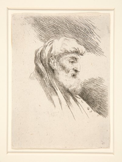 Old Man with Long Beard, in Profile, Turned to the Right, from the Series Les petites têtes d