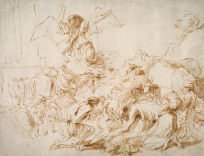 The Angel Departing from the Family of Tobit by Giovanni Benedetto Castiglione