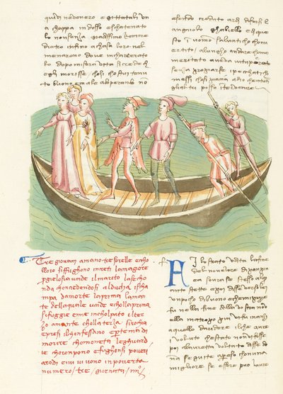 Decameron, Matchmaker Despite Himself - Ninette and her sisters sailing, Fourth day, story 3 by Giovanni Boccaccio