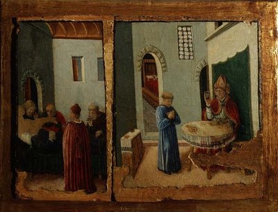 Two Scenes from the life of St. Savino by Giovanni Boccati or Boccatto