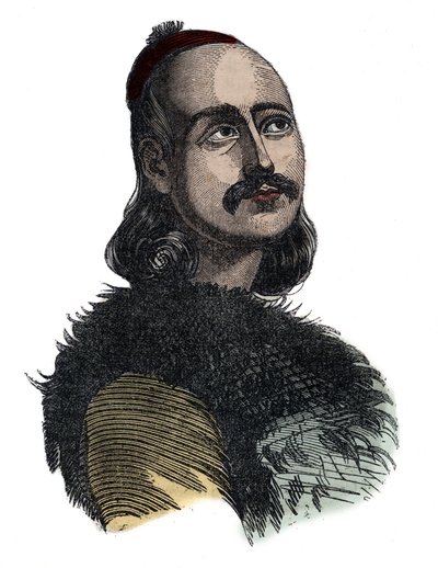 Markos Botsaris (1788-1823) general and hero of the Greek War of Independence - engraving by Giovanni Boggi by Giovanni Boggi
