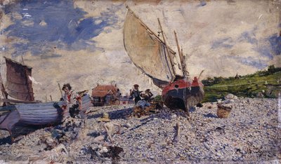 Etretat Beach North of Le Havre by Giovanni Boldini
