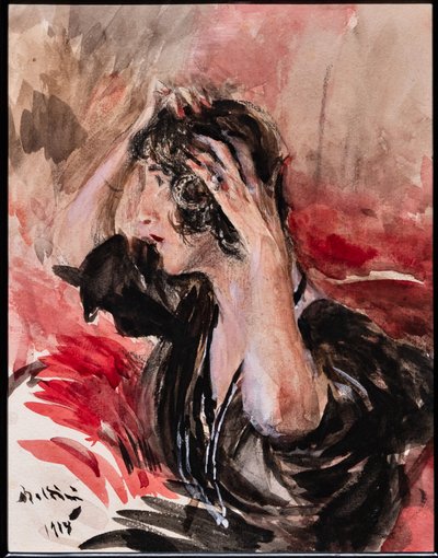 Girl Looking at Herself in the Mirror by Giovanni Boldini