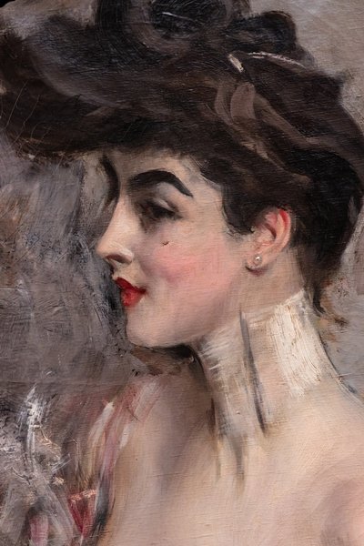 Madame X with a Pearl Collier (detail) by Giovanni Boldini