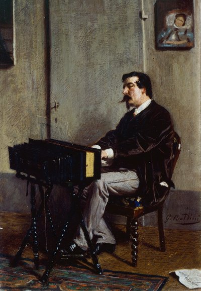 Painter Cristiano Banti at Harmonium by Giovanni Boldini