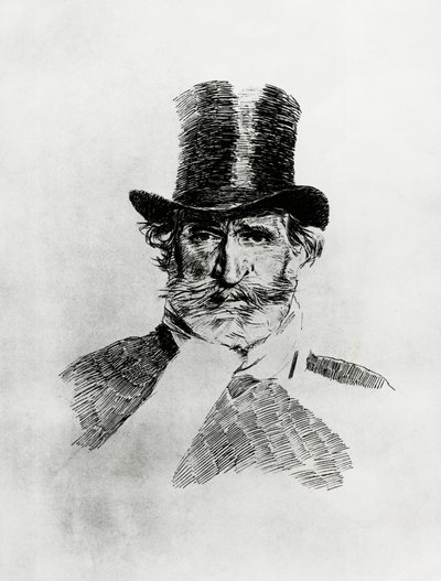 Portrait of Giuseppe Verdi, Italian Composer, Drawing by Giovanni Boldini by Giovanni Boldini