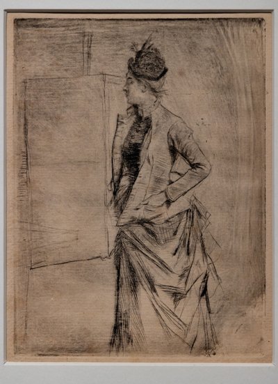 Portrait of a Standing Young Woman in Profile (The Visit) by Giovanni Boldini